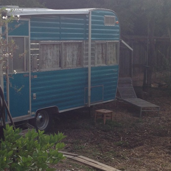 My little trailer for two nights staying with dear friends Xandra and David and Jasmin