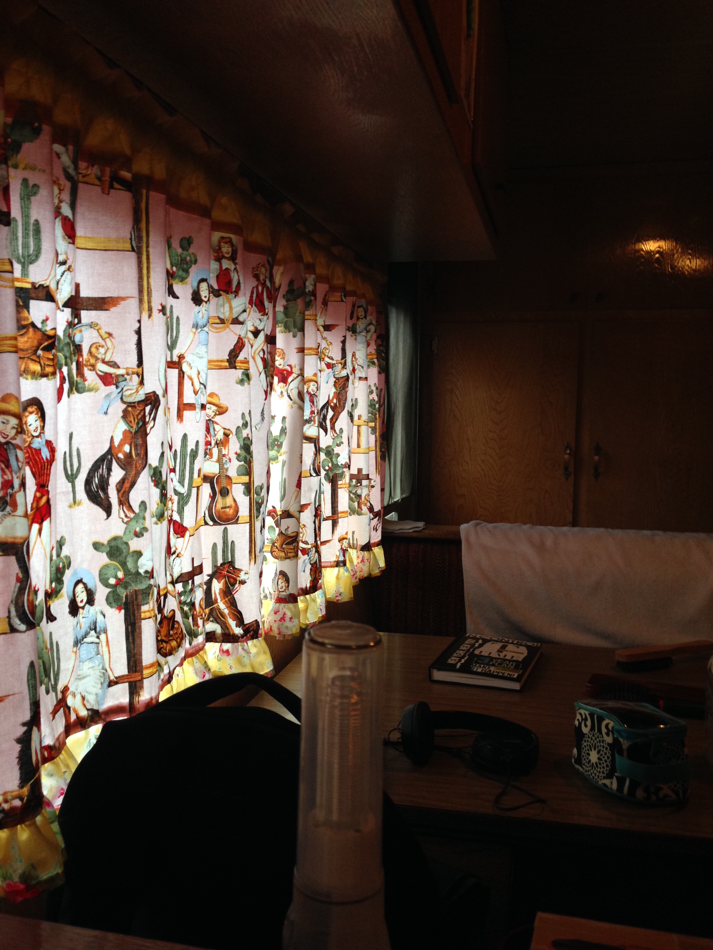 Please note retro cowgirl curtain fabric